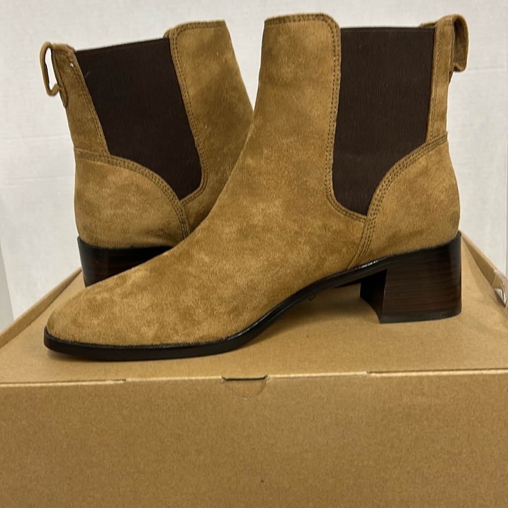 J. Crew Sueded Chelsea Boots in Rich Coffee Brown
